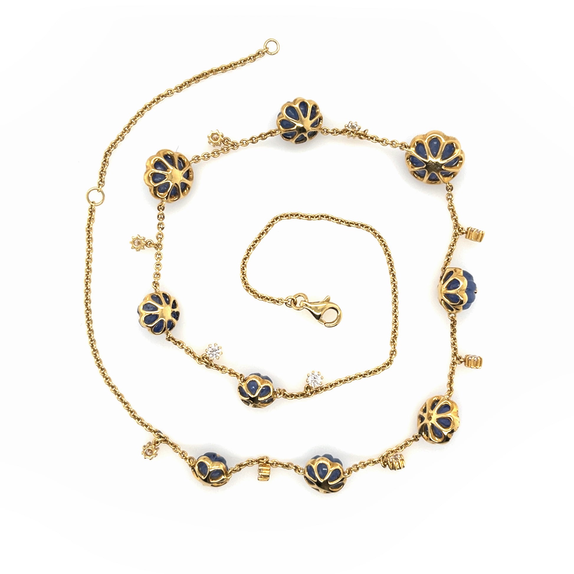 18K Sapphire & Diamond Necklace - K.S. Sze & Sons