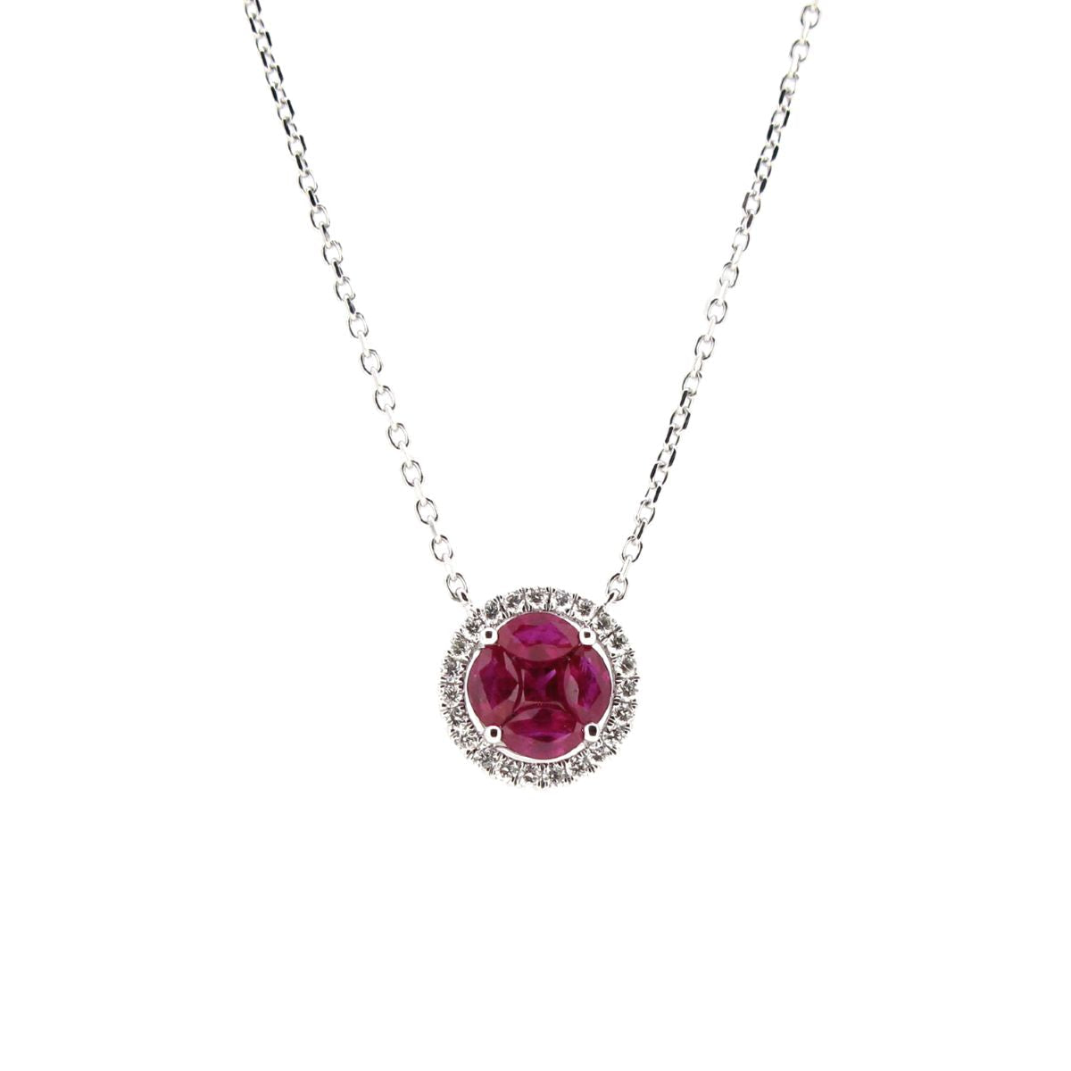 18K Diamond & Ruby Necklace