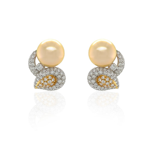 18K South Sea Pearl & Diamond Earrings - K.S. Sze & Sons