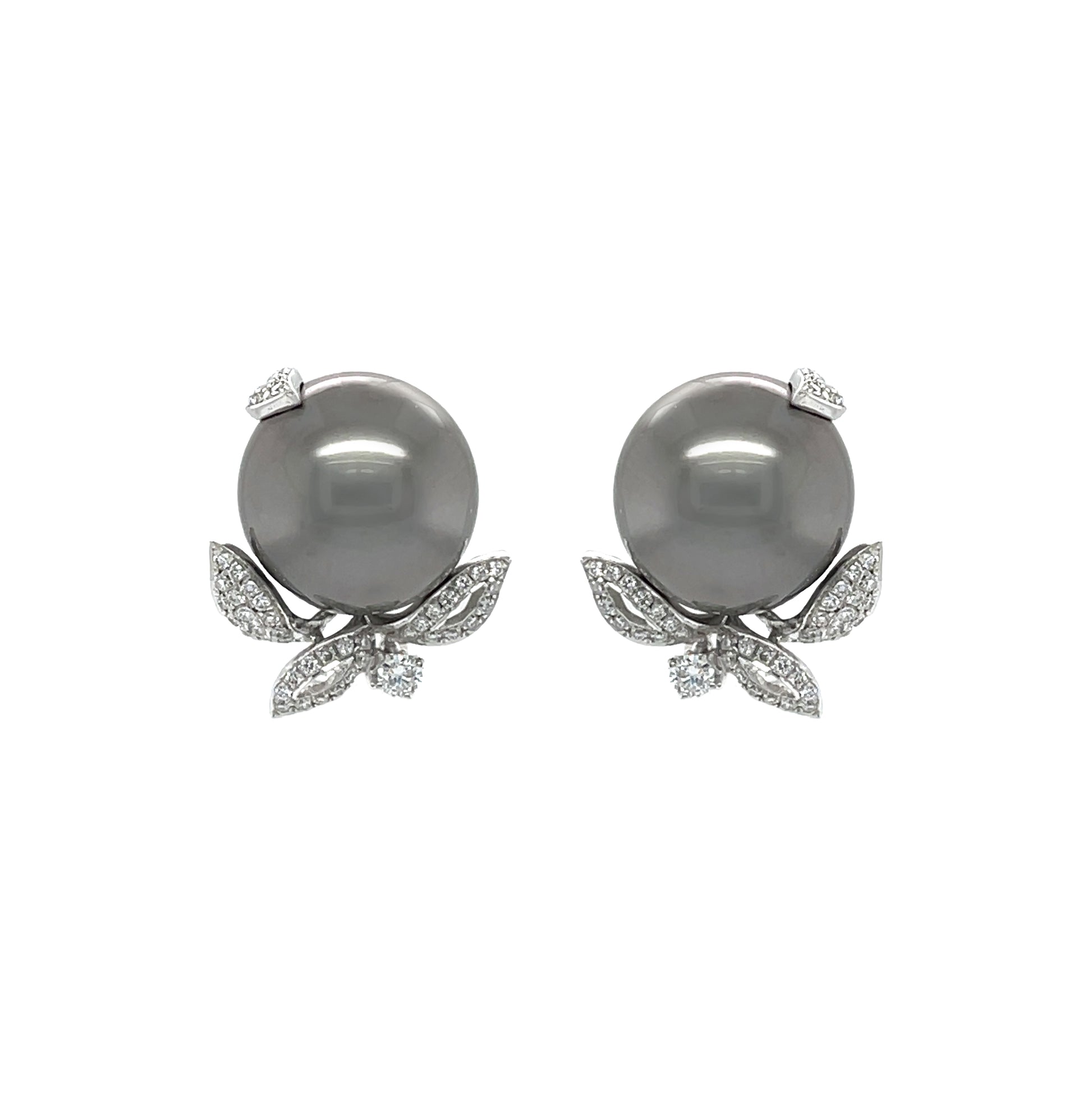18K Tahitian South Sea Pearl & Diamond Earring - K.S. Sze & Sons