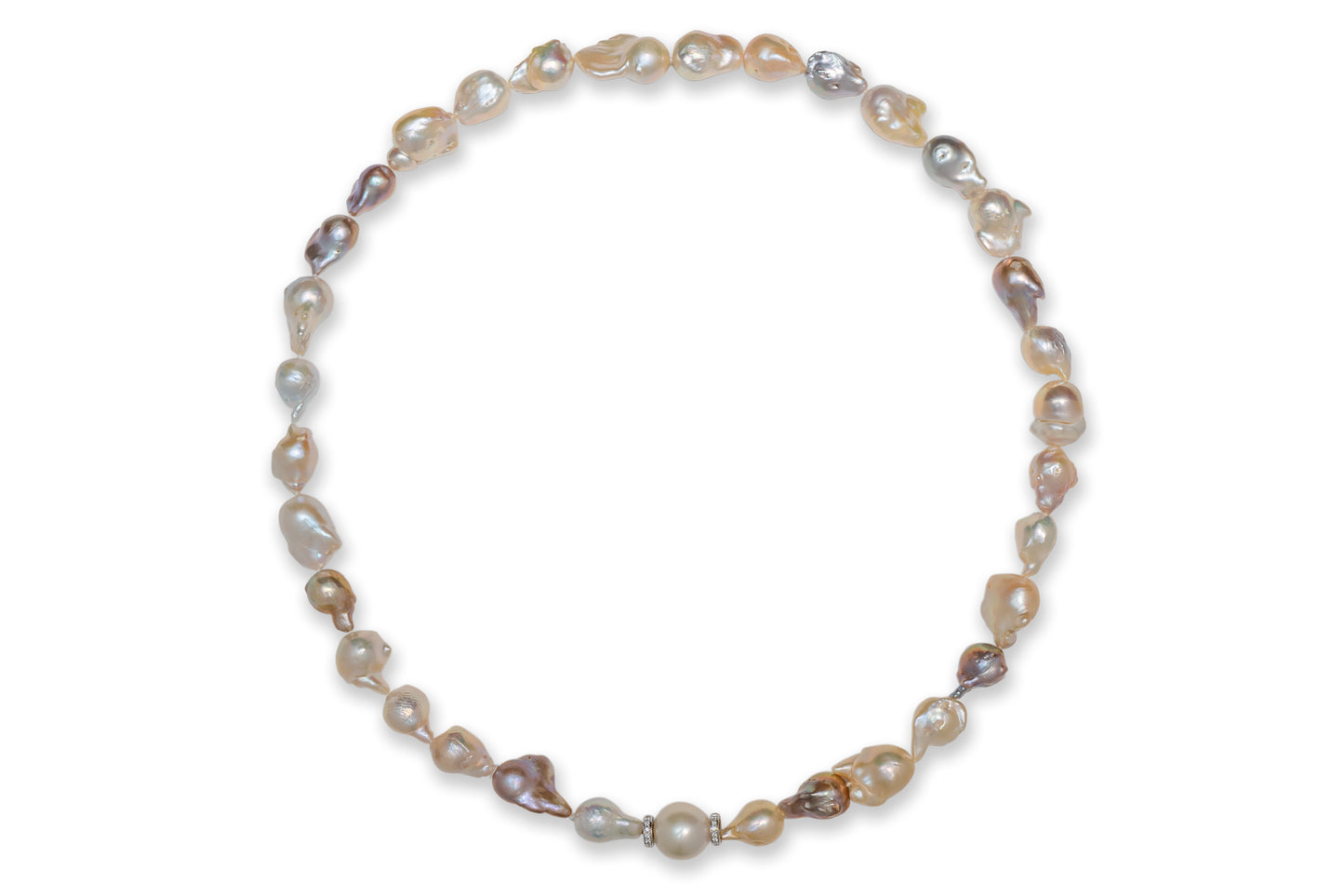 18K Freshwater Pearl & Diamond Necklace - K.S. Sze & Sons