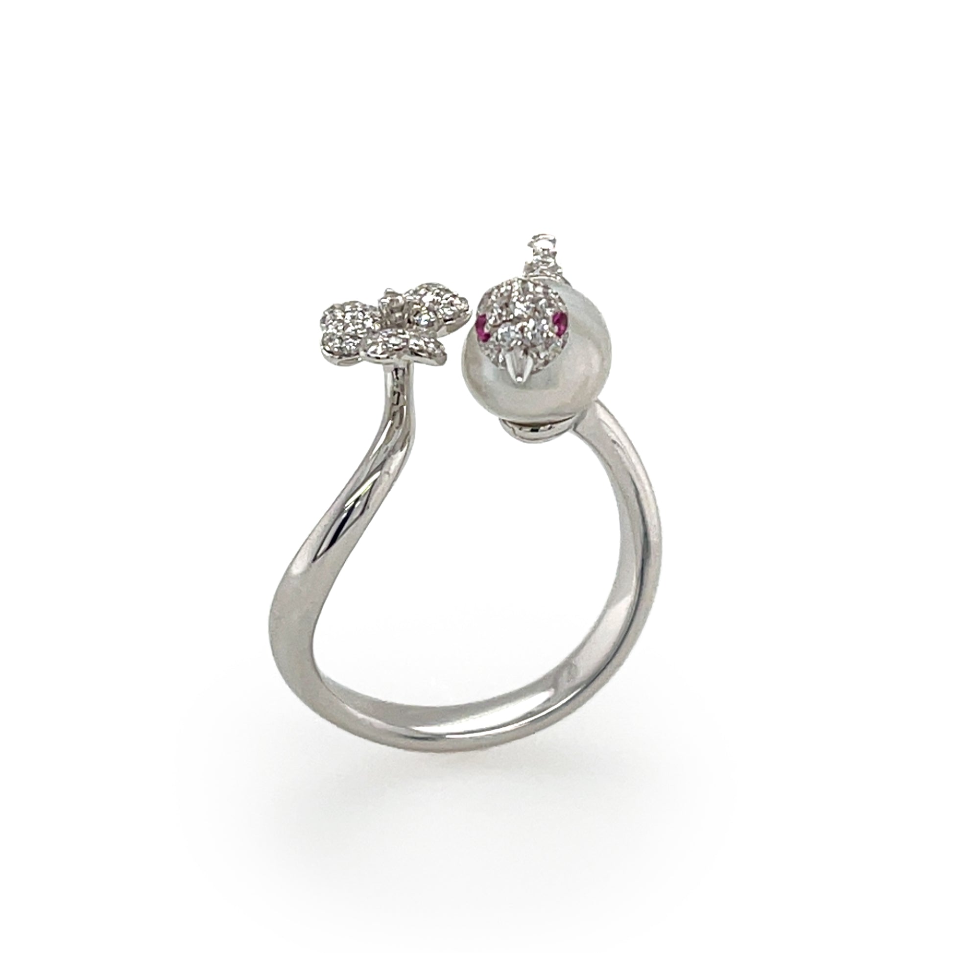 18K Keshi Pearl, Diamond & Pink Sapphire Ring - K.S. Sze & Sons