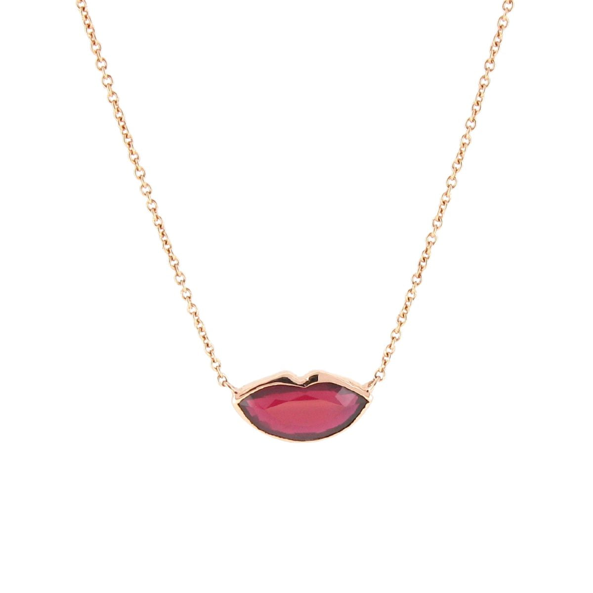 18K Rose Gold Ruby Necklace