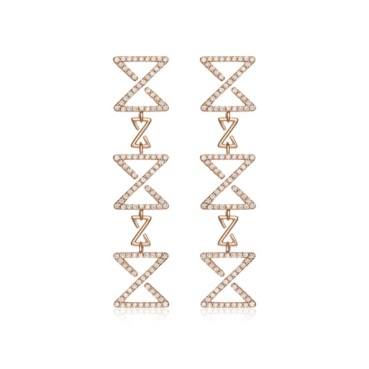 Drop Earrings In 18K Gold With Diamonds - ZNS Jewellery