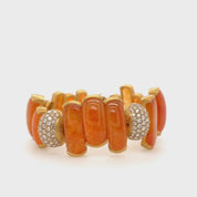 Orange Jade Diamond Bracelet