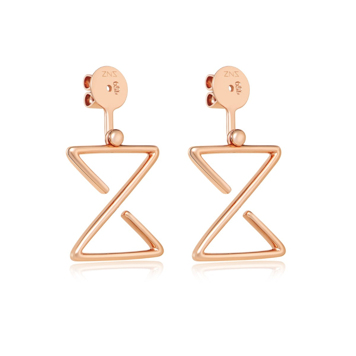 Earring Extensions in 18K Rose Gold - ZNS Jewellery