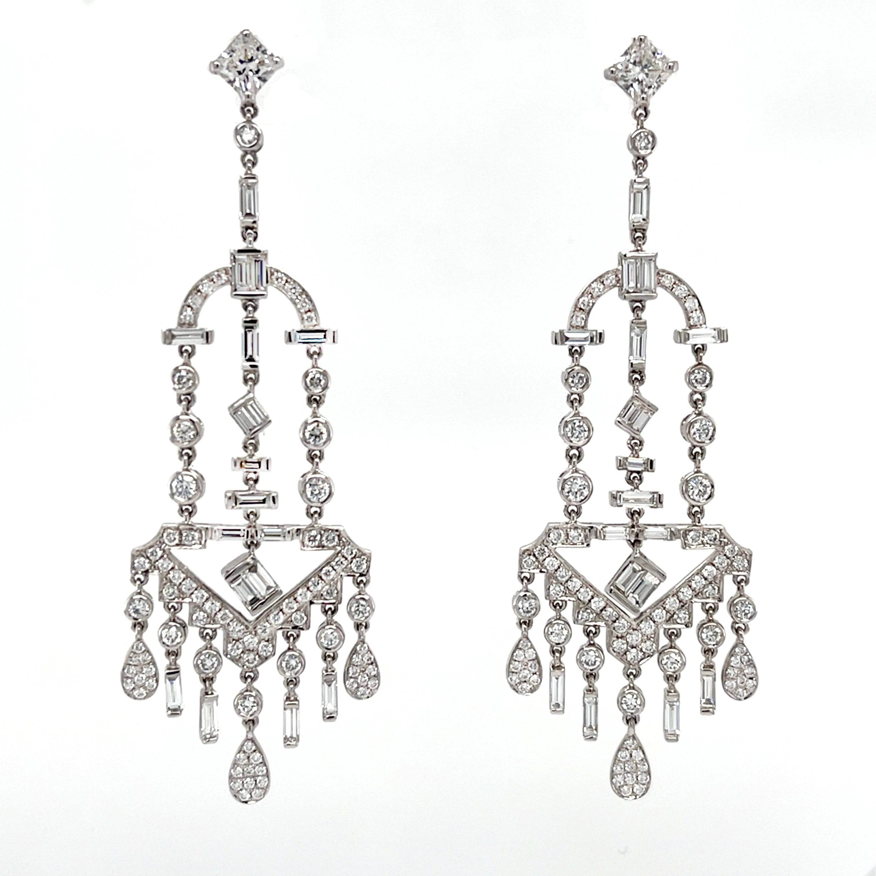 White chandelier sale earrings