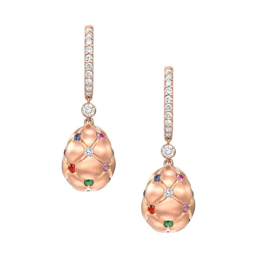 FABERGE 18K Diamond & Multicoloured Gemstones Earrings - K.S. Sze & Sons