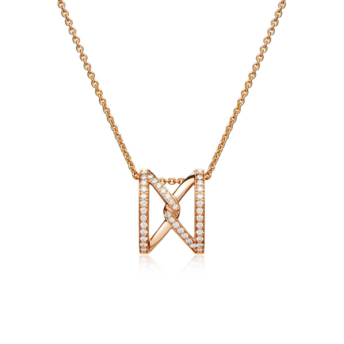 The Big Z Necklace In 18K Rose Gold With Diamonds - ZNS Jewellery