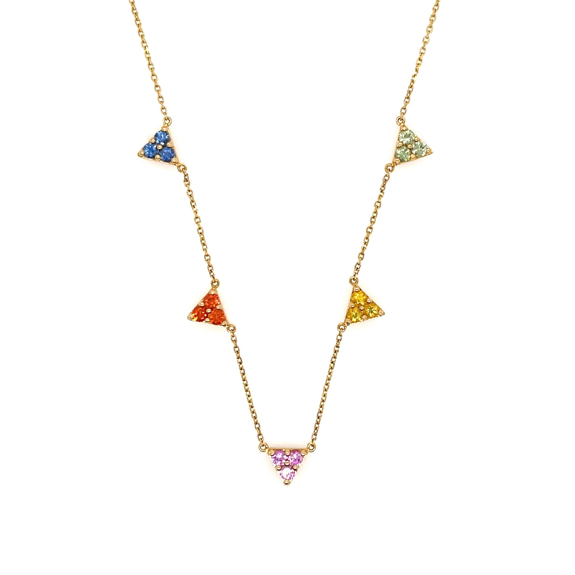 18K Multi Color Sapphire Necklace - K.S. Sze & Sons