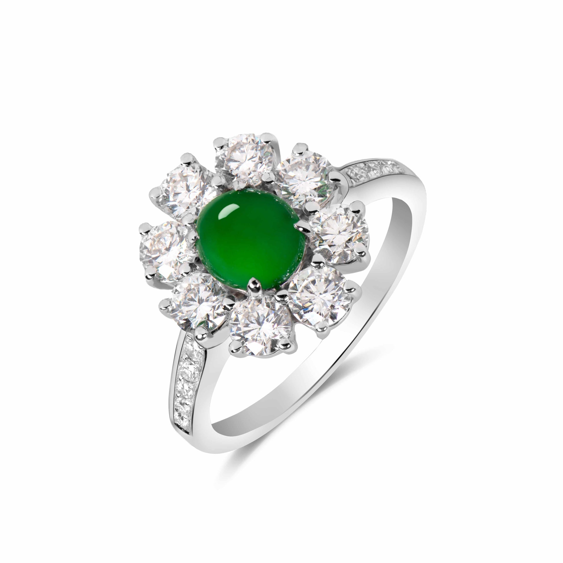 18K Diamond Jade Ring - K.S. Sze & Sons