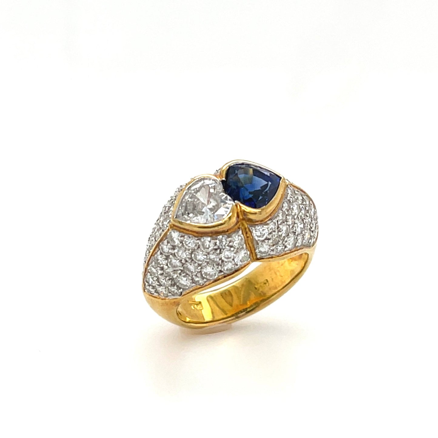 18K Diamond Sapphire Ring - K.S. Sze & Sons