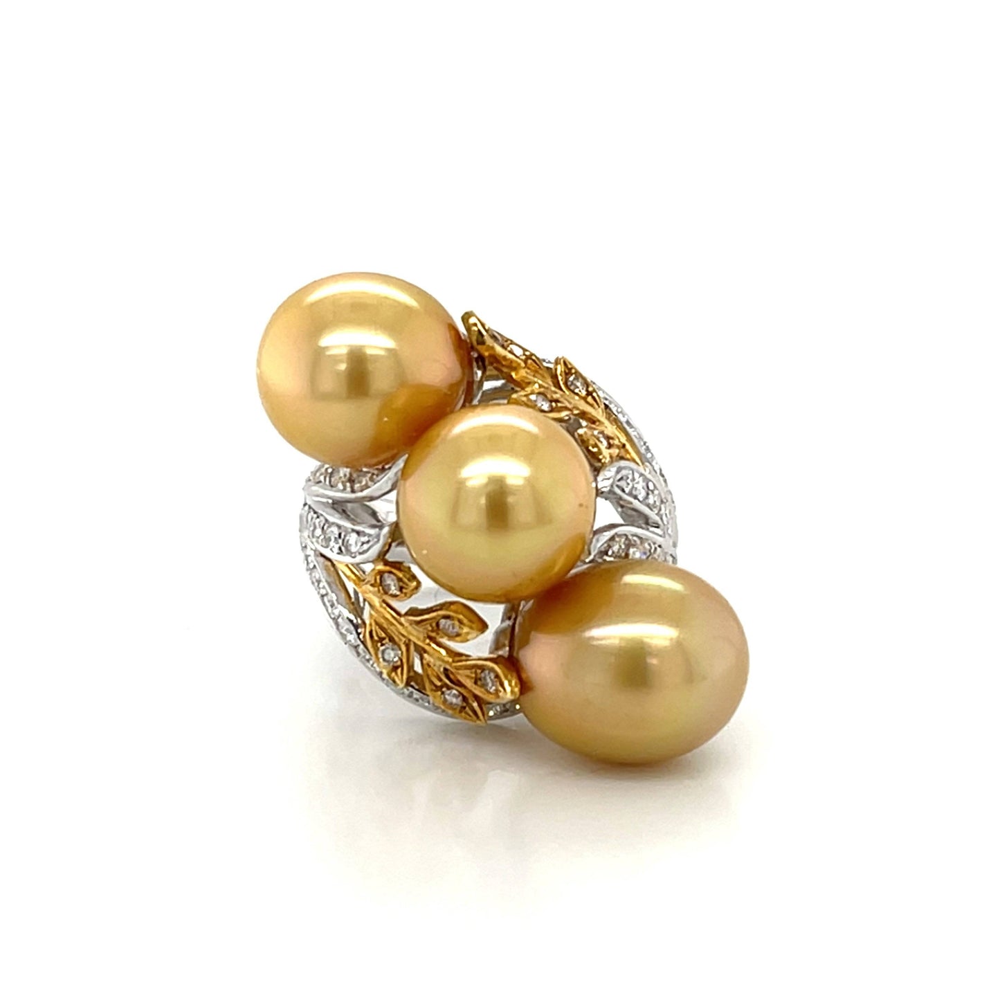 18K Golden South Sea Pearl & Diamond Ring - K.S. Sze & Sons