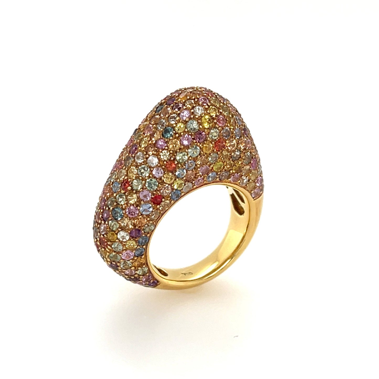 18K Multi Color Sapphire Ring - K.S. Sze & Sons