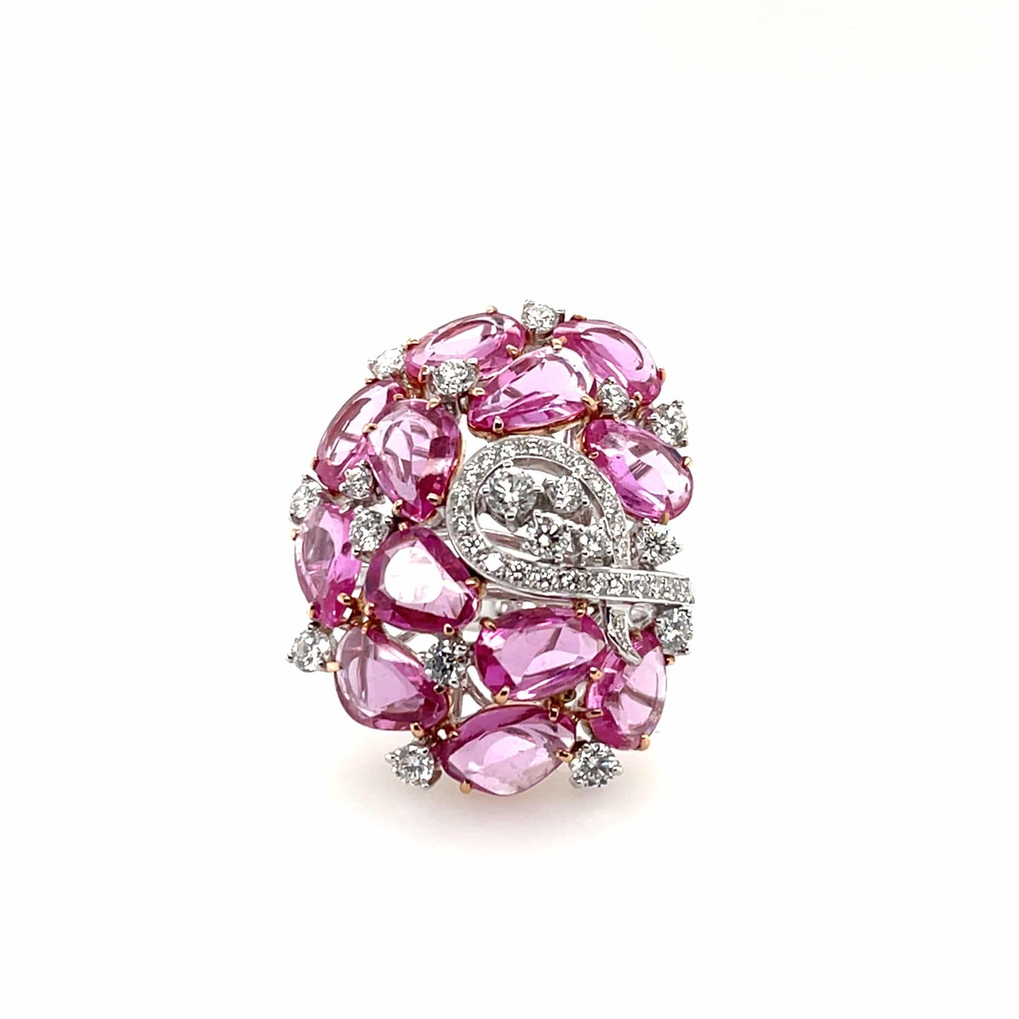 18K Pink Sapphire & Diamond Ring - K.S. Sze & Sons