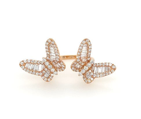 18K Butterfly Diamond Ring - K.S. Sze & Sons